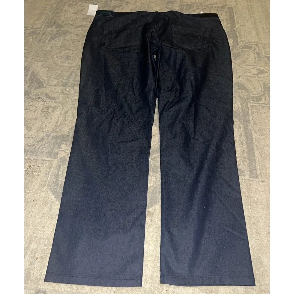New Perry Ellis Very Slim‎ Chino Pants Men's 40 X 32  Navy Blue Stretch